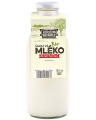 Mléko plnotučné 3,5%, sklo, 750 ml
