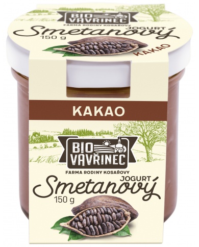 Smetanový jogurt kakao, sklo, 150 g