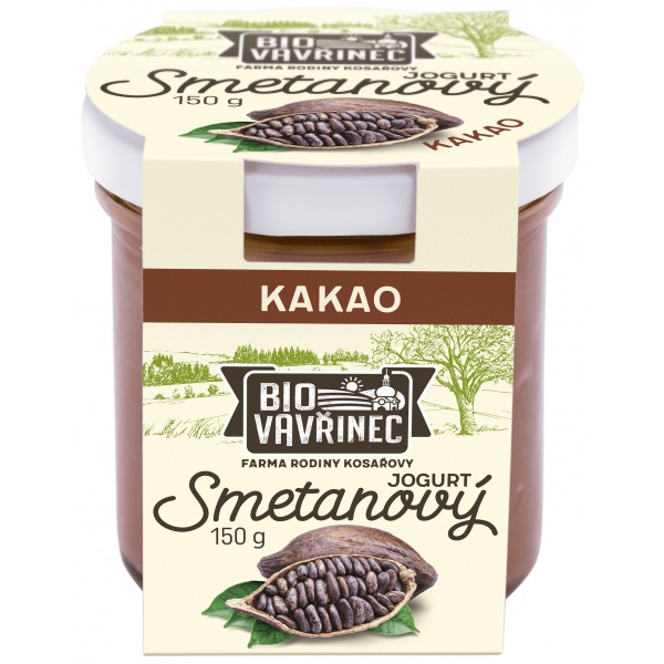 Smetanový jogurt kakao, sklo, 150 g