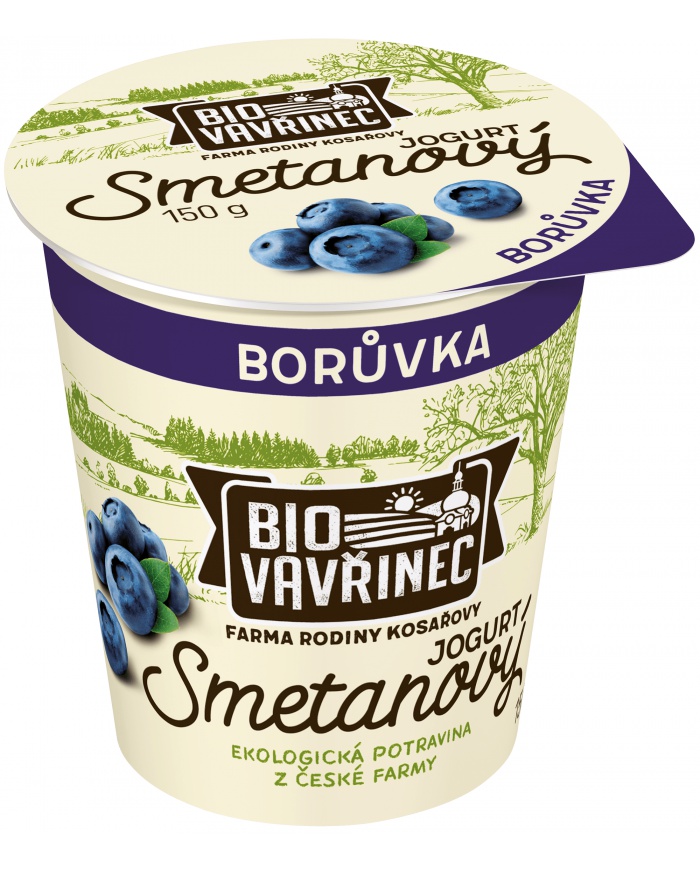 Smetanový jogurt borůvka, 150 g