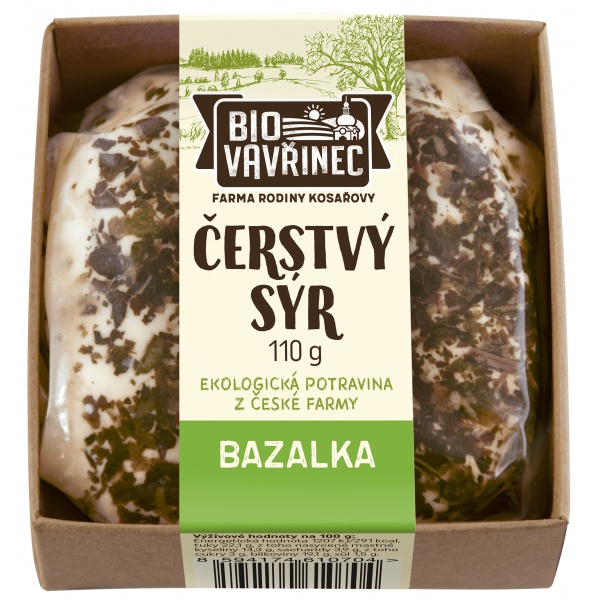 Čerstvý sýr bazalka, 110 g