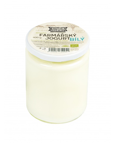 Farmářský jogurt bílý, sklo, 400 g