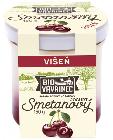 Smetanový jogurt višeň, sklo, 150 g