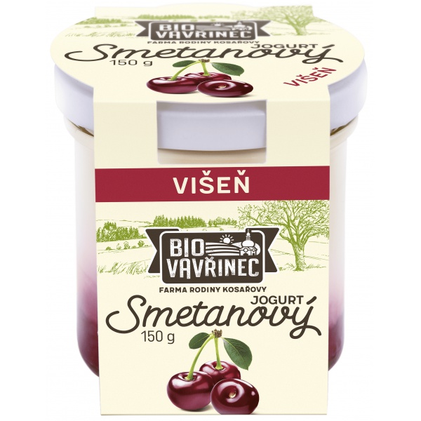 Smetanový jogurt višeň, sklo, 150 g