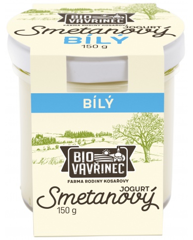 Smetanový jogurt bílý, sklo, 150 g