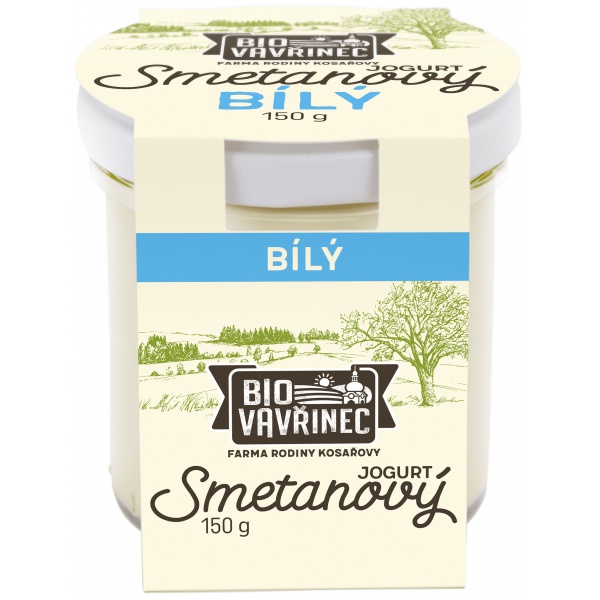 Smetanový jogurt bílý, sklo, 150 g