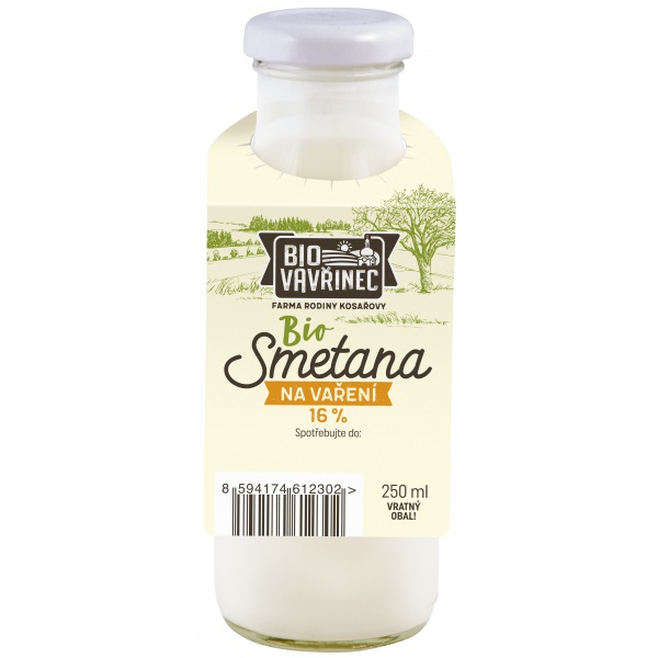Smetana na vaření 16%, sklo, 250 ml