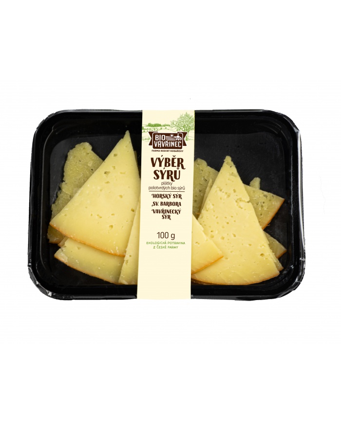 Výběr polotvrdých sýrů, Sýr sv. Babrora, Horský sýr, Vavřinecký sýr, 100 g