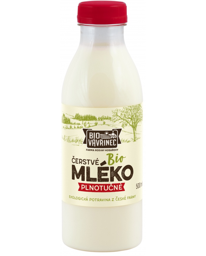 Mléko plnotučné 3,5%, 500 ml