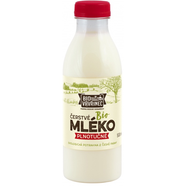 Mléko plnotučné 3,5%, 500 ml