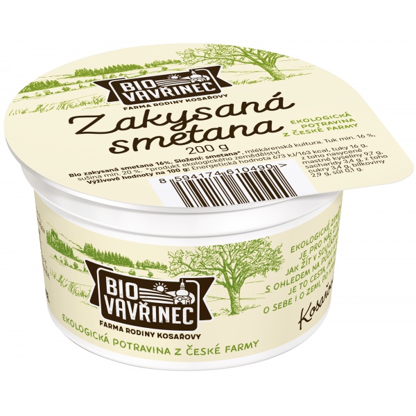 Zakysaná smetana 16%, 200 g
