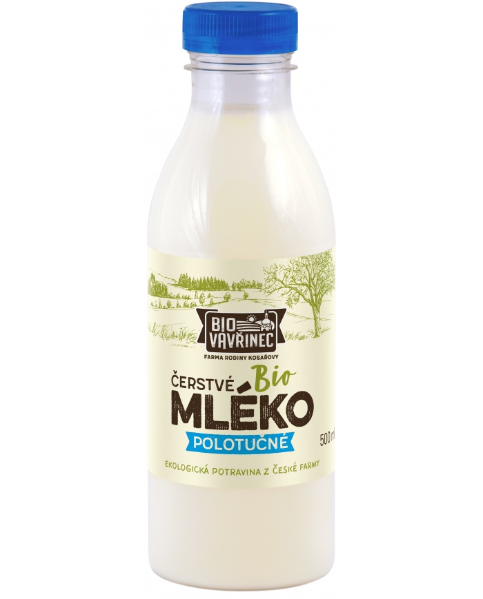 Mléko polotučné 1,5%, 500 ml