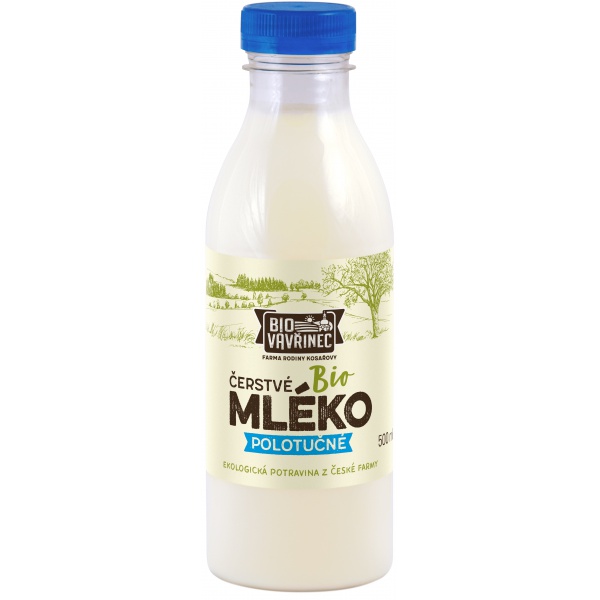 Mléko polotučné 1,5%, 500 ml
