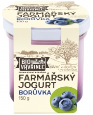 Farmářský jogurt borůvka, sklo, 150 g