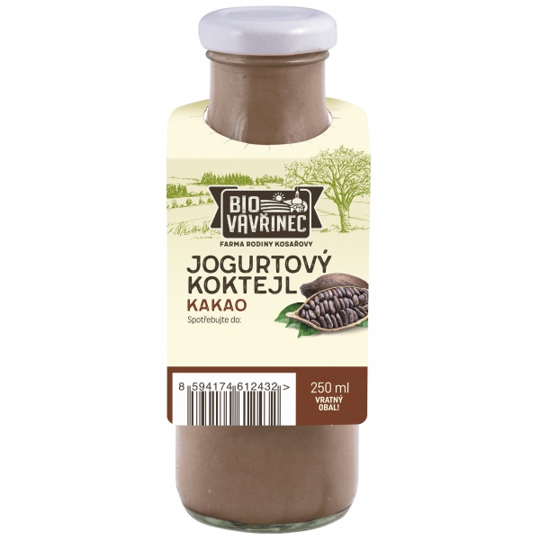 Jogurtový koktejl kakao, sklo, 250 ml