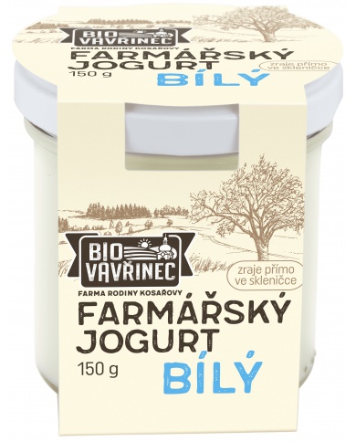 Farmářský jogurt bílý, sklo, 150 g