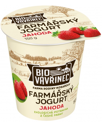 Farmářský jogurt jahoda, 150 g