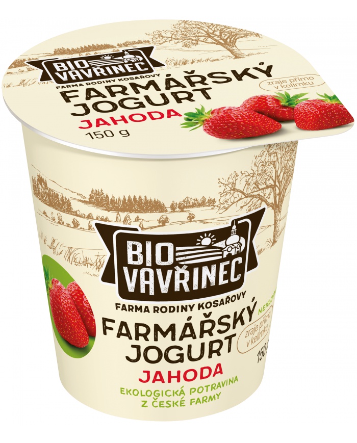 Farmářský jogurt jahoda, 150 g