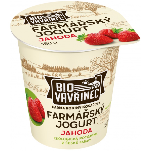 Farmářský jogurt jahoda, 150 g