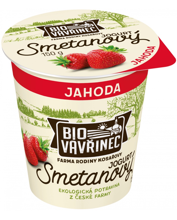 Smetanový jogurt jahoda, 150 g