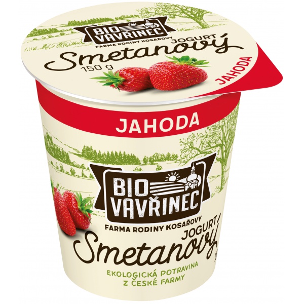 Smetanový jogurt jahoda, 150 g